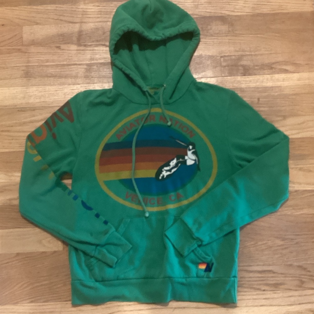 Aviator Nation Vibrant Green Hoodie